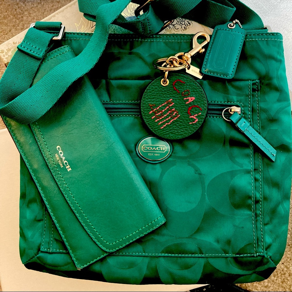 Coach Shoulder Bag, Envelope Wallet and Mirrored Charm